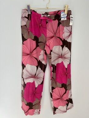 Old Navy Pink Floral Low Waist Pajama Pants in Magenta Brown NWT Size M
